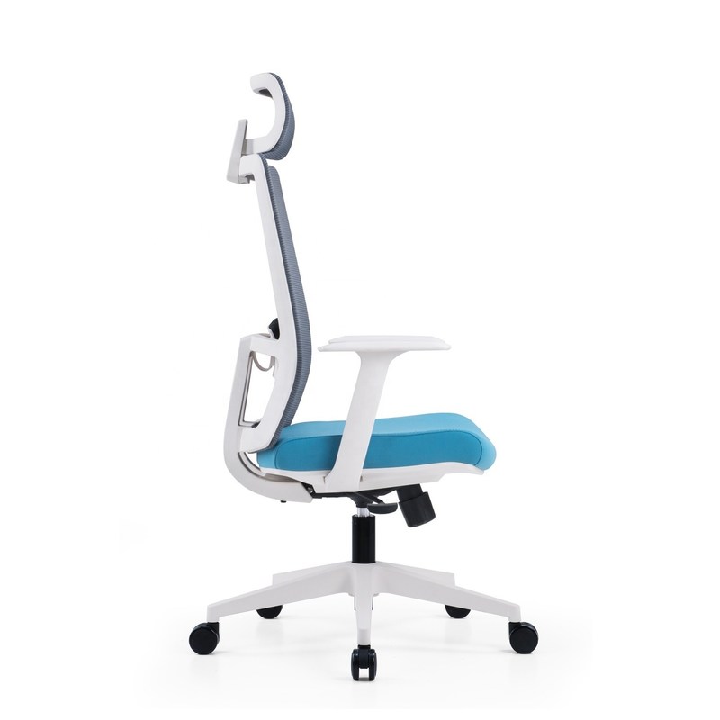 Modern Design Iron Frame High Back White Mesh Swivel Office Chair for Foshan Furniture