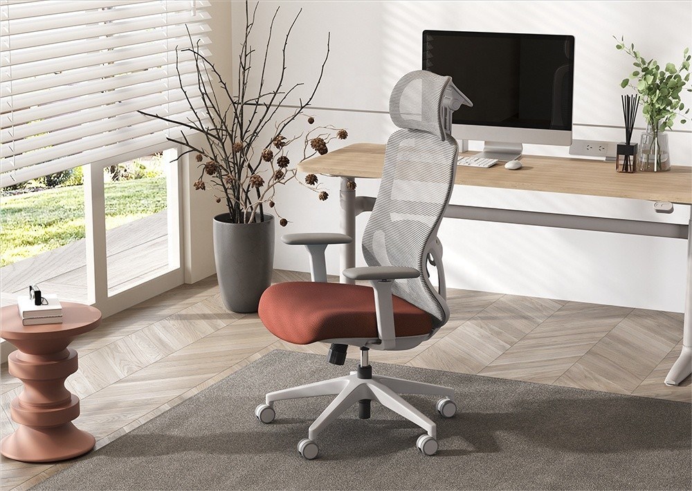 كرسي متحرك قابل للتعديل عالي الخلفي مع قاعدة ذراع ثلاثية الأبعاد ووسادة مقعد مريحة