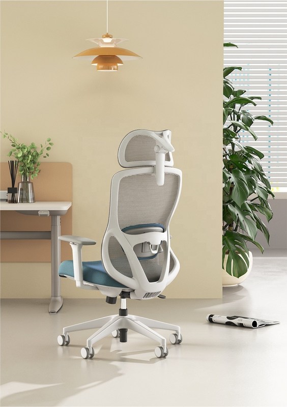 كرسي متحرك قابل للتعديل عالي الخلفي مع قاعدة ذراع ثلاثية الأبعاد ووسادة مقعد مريحة