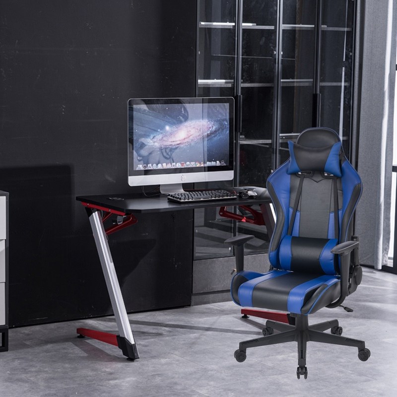 Direct E-Sports Worker PVC Leather Racing Gamer Gaming Chair with Adjustable Height